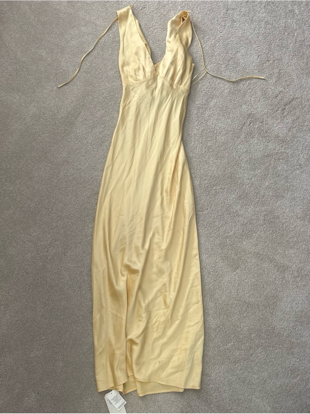 Abercrombie & Fitch Pale Yellow Maxi Slip Dress